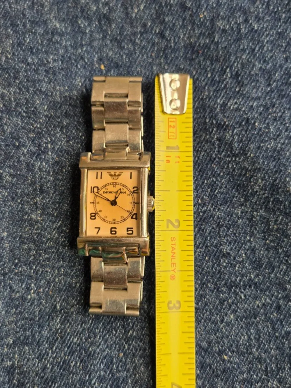 Men's - Vintage Authentic EMPORIO ARMANI Watch Quartz with Beige Face - AR-0218
